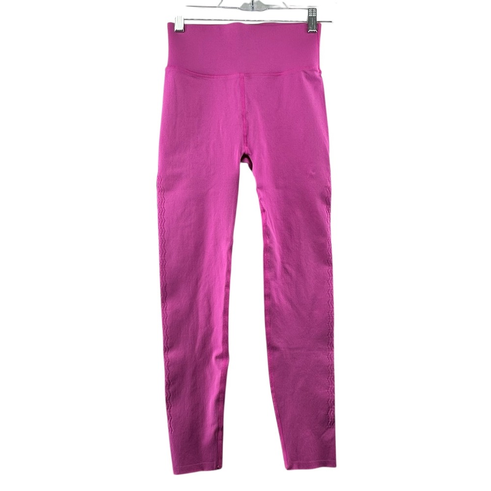 Fabletics SculptKnit Laser Cutout Leggings Womens Large Pink Athletic Gym